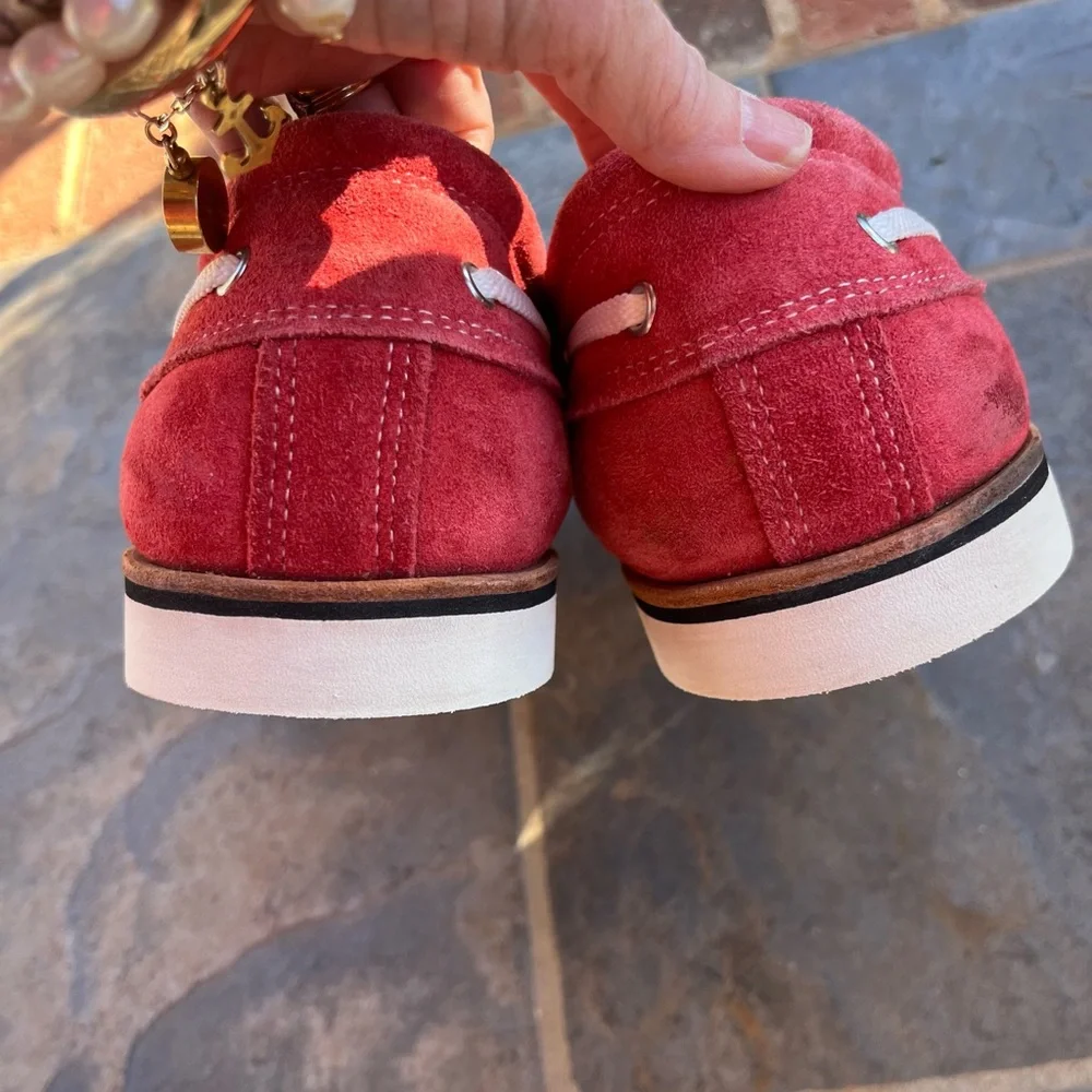 Allen Edmonds Mens Red Boat Shoes, Moccasins, Topsider,  loafer Slip on Size 13 - Picture 4 of 10